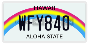 WFY840  license plate in HI