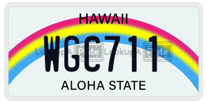 WGC711  license plate in HI