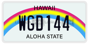 WGD144 license plate in Hawaii