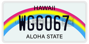 WGG067 license plate in Hawaii