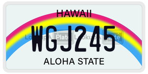 WGJ245  license plate in HI