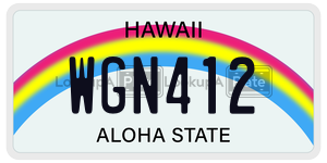 WGN412 license plate in Hawaii