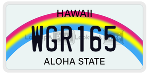 WGR165  license plate in HI