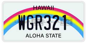 WGR321  license plate in HI