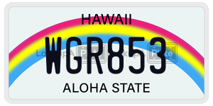 WGR853  license plate in HI