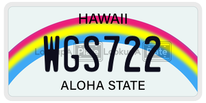 WGS722  license plate in HI