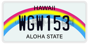 WGW153 license plate in Hawaii