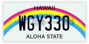 WGY330  license plate in HI