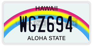 WGZ694  license plate in HI