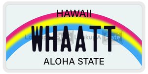 WHAATT  license plate in HI