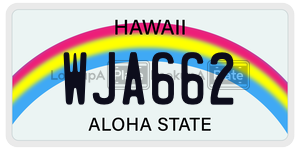 WJA662  license plate in HI