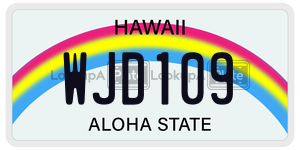 WJD109  license plate in HI