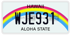 WJE931  license plate in HI