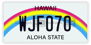 WJF070  license plate in HI