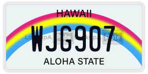 WJG907  license plate in HI