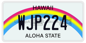 WJP224  license plate in HI