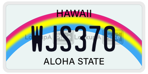 WJS370  license plate in HI