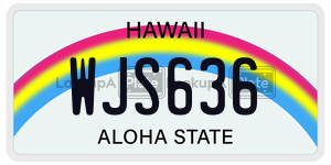 WJS636  license plate in HI