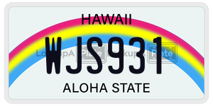 WJS931  license plate in HI