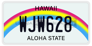 WJW628 license plate in Hawaii