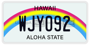 WJY092  license plate in HI