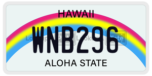 WNB296  license plate in HI