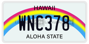 WNC378  license plate in HI