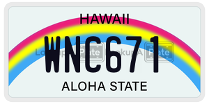 WNC671  license plate in HI