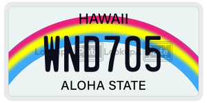 WND705  license plate in HI
