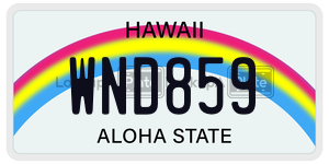 WND859  license plate in HI