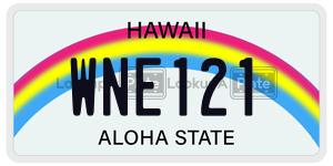WNE121  license plate in HI