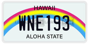 WNE193  license plate in HI