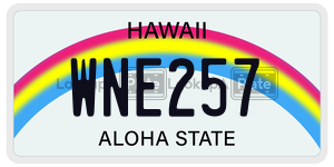 WNE257  license plate in HI