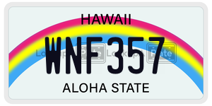 WNF357  license plate in HI