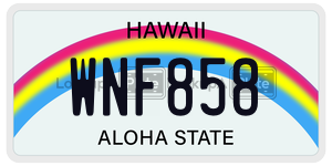 WNF858  license plate in HI