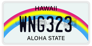 WNG323  license plate in HI