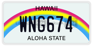 WNG674  license plate in HI