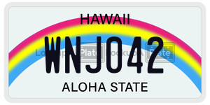 WNJ042 license plate in Hawaii
