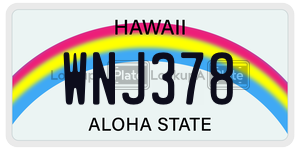 WNJ378  license plate in HI