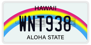 WNT938  license plate in HI