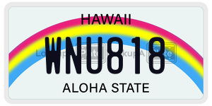WNU818  license plate in HI