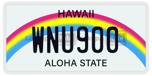 WNU900  license plate in HI