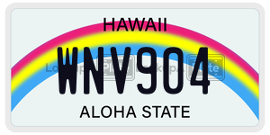 WNV904  license plate in HI