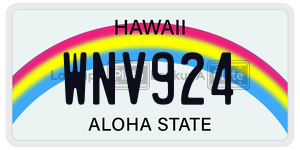 WNV924  license plate in HI