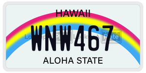 WNW467 license plate in Hawaii
