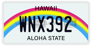 WNX392  license plate in HI