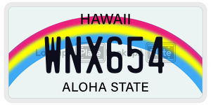 WNX654  license plate in HI