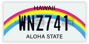 WNZ741  license plate in HI