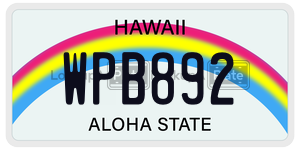 WPB892  license plate in HI