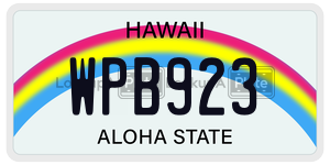 WPB923 license plate in Hawaii